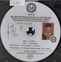 Image of Implementasi Metode Moora Dalam Pemilihan Rumah Kost Disekitar Lingkungan Kampus Universitas Teknologi Akba Makassar