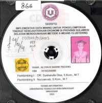 Image of Implementasi Data Mining untuk Pengelompokan Tingkat Kesejahteraan Ekonomi Di Provinsi Sulawesi Selatan Menggunakan Metode K-Means Clustering