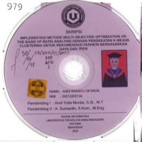 Image of Implementasi Metode Multi-Objective Optimization On The Basic Of Ratio Analysis Dengan Pendekatan K-Means Clustering Untuk Rekomendasi Fashion Berdasarkan Gaya Dan Tren