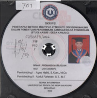 Image of Penerapan Metode Multiple Attribute Decision Making Dalam Penentuan Penerimaan Bantuan Dana Pendidikan (Studi Kasus: Desa Kanjilo)