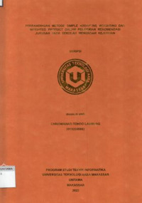 Image of Perbandingan Metode Simple Addaptive Weigting Dan Weghted Product Dalam Pemberian Rekomendasi Jurusan Pada Sekolah Menengah Kejuruan