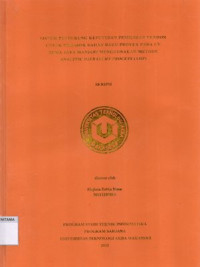 Image of Sistem Pendukung Keputusan Pemilihan Vendor Untuk Pemasok Bahan Baku Proyek Pada CV Buma Jaya Mandiri Menggunakan Metode Analytic Hierarchy Process (AHP)