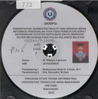 Image of Pemanfaatan Augmented Reality (AR) Sebagai Media Informasi Pengenalan Tata Cara Pembuatan Surat Keterangan catatan Kepolisian (SKCK) Berbasis Filter Instagram Pada Polda Sulawesi Selatan