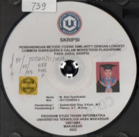 Image of Perbandingan Metode Similarity Dengan Longest Common Subsequence Dalam Mendeteksi Plagiarisme Pada Judul Skripsi
