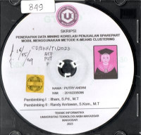 Image of Penerapan Data Mining Korelasi Penjualan Spare Part Mobil Menggunakan Metode K-Means Clustering