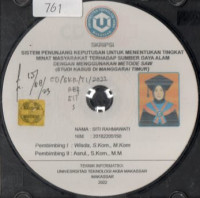 Image of Sistem Penunjang Keputusan Untuk Menentukan Tingkat Minat Masyarakat Terhadap Sumber Daya Alam Dengan Menggunakan Metode SAW (Studi Kasus di Manggarai Timur)