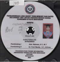 Image of Perbandingan Long Short Term Memory Dan Gated  Recurrent Untuk Prediksi Indeks Harga Konsumen Di Kota Makassar